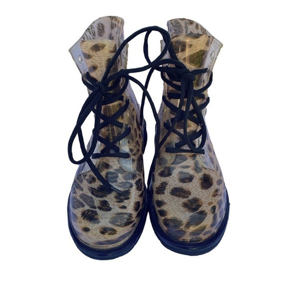 Chemistry Leopard Kelly Martin RainBoots Tan Women 7 - Picture 2 of 15